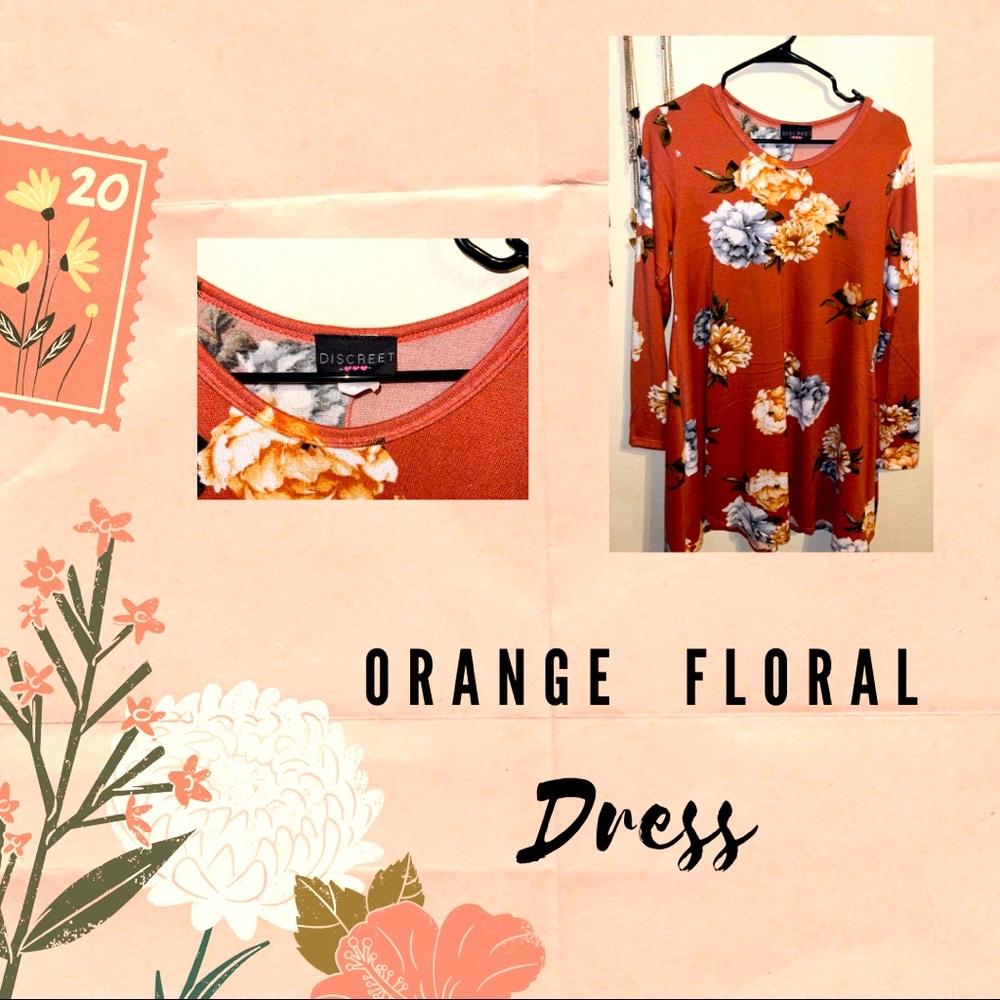 Orange floral long sleeve seess